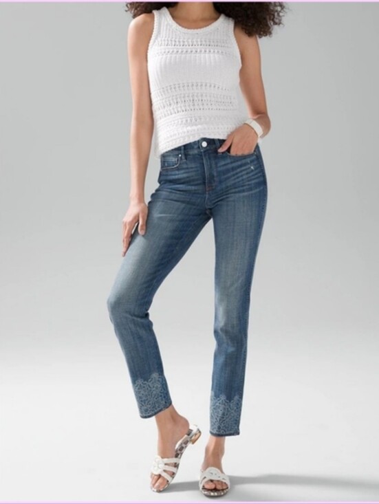 White House Black Market Denim - White House Black Market High Rise Everyday Soft Beaded Hem- 6